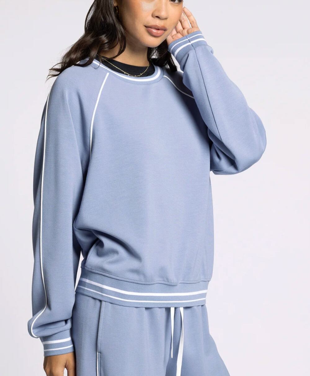 Recreation Thread & Supply Amelia Top Small Stone Blue Modal Sweatshirt